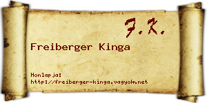 Freiberger Kinga névjegykártya